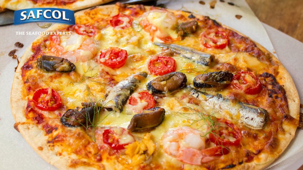 Seafood lovers pizza