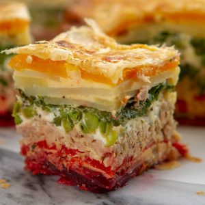 Tuna rainbow picnic pie