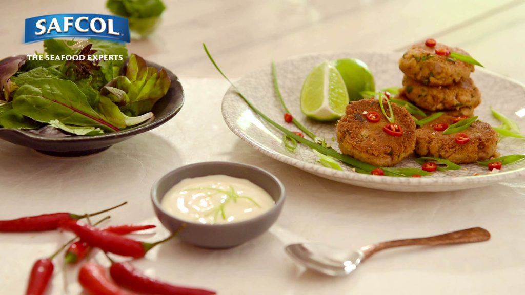 Thai style fish cakes with lime mayo image