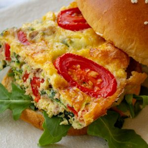 Keto tuna tomato zucchini frittata