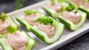 Cucumber Boats with Tuna Mousse
