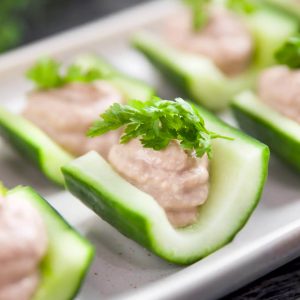 Cucumber Boats with Tuna Mousse