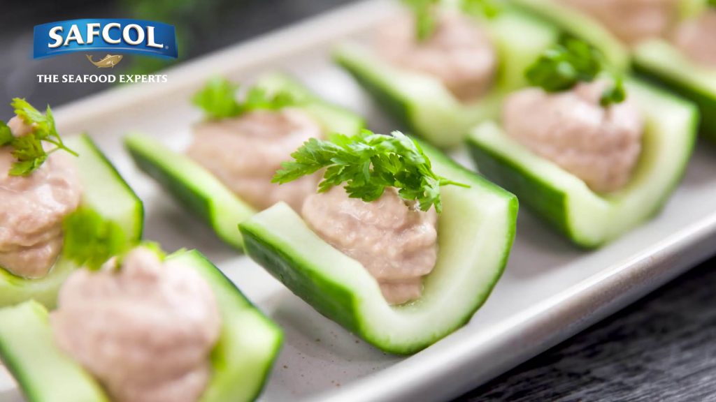 Here's a tasty canape for your next soiree or even a snack. These Cucumber Boats with Tuna Mousse doesn't get any easier than this, and they're so delicious, you'll be coming back for more.
