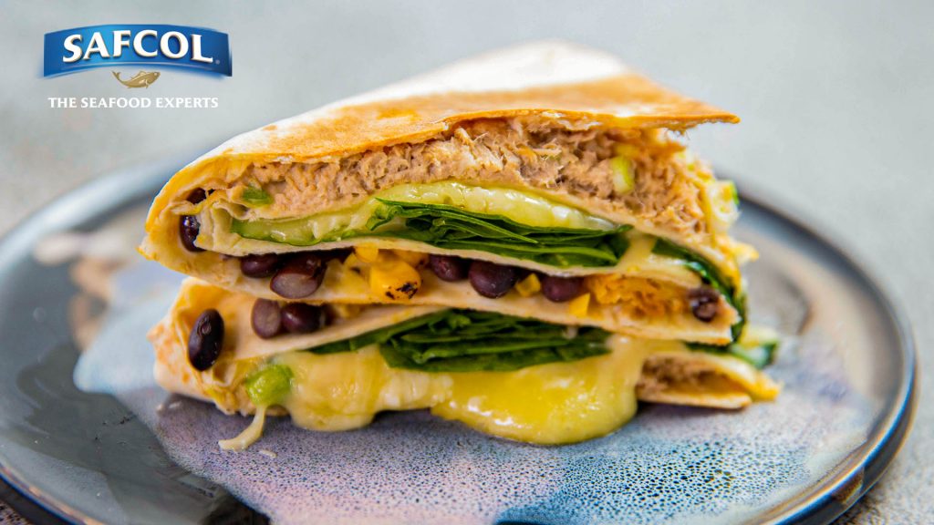 Picture of a Tuna tortilla wrap stack