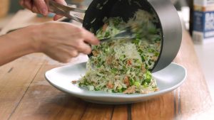 Warm Greek Rice and Salmon Salad